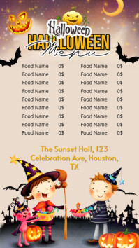 White Maximalist Halloween Menu Flyer Instagram Story template