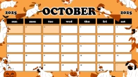 White Maximalist Halloween October Calendar Digital Display (16:9) template