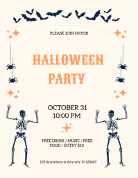 White Maximalist Halloween Party Flyer (us Letter) Pamflet (VSA Brief) template
