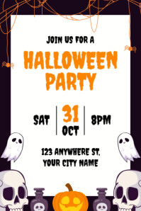 Bianco Halloween Party Plakat Template