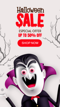 White Halloween Sale Instagram Story Template