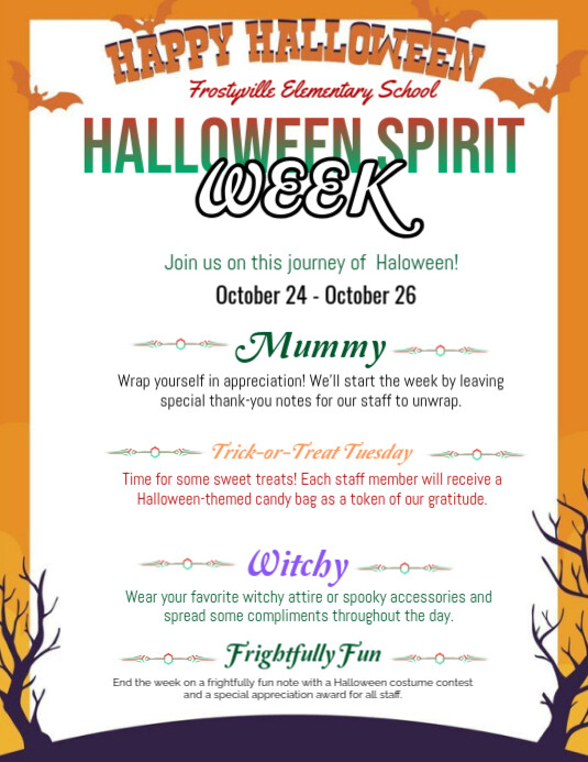 White Maximalist Halloween Spirit Flyer (us Letter) template