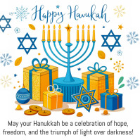 White Maximalist Hanukah Instagram Post Instagram-opslag template