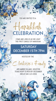 สีขาว Hanukkah Celebration История на Instagram Template