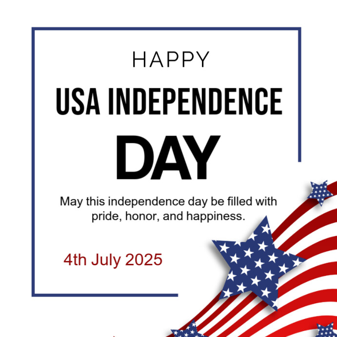 White Maximalist Happy 4th July 2025 Instagram Post template