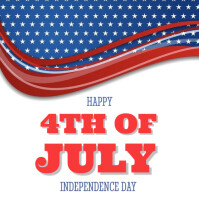 White Maximalist Happy 4th Of July  Instagram Post Instagram-bericht template