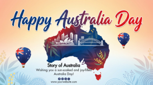 White Maximalist Happy Australia Day Digital Display (16:9) template