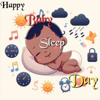 สีขาว White Maximalist Happy Baby Sleep Day  Instagram Post Wpis na Instagrama Template