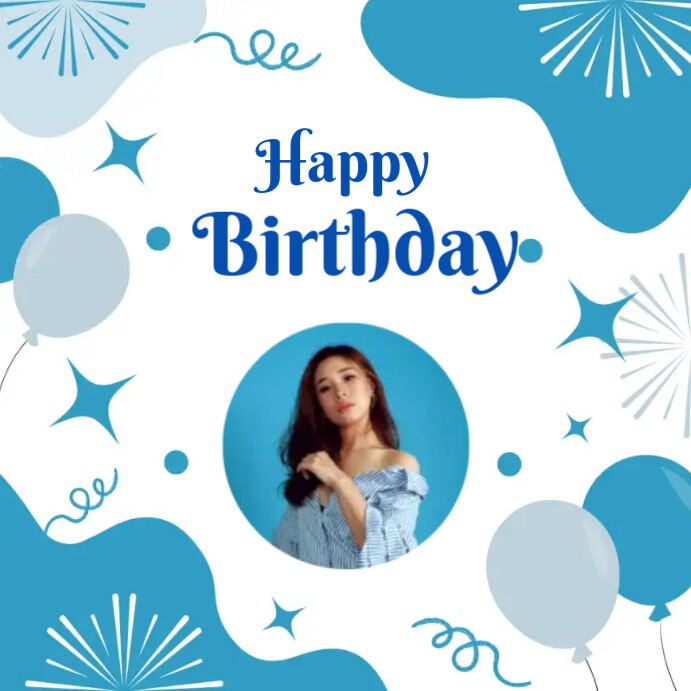 White Maximalist Happy Birthday Cards Instagram Post Template ...