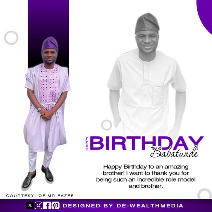 White Maximalist Happy Birthday Celebration Flyer Instagram Post ...