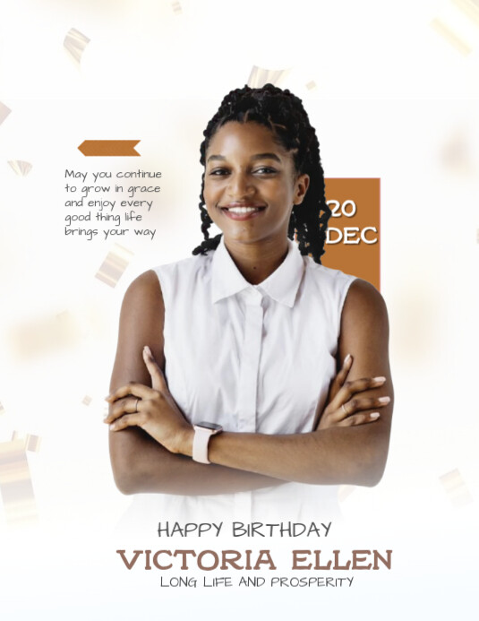 White Maximalist Happy Birthday Flyer (us Letter) Template | PosterMyWall