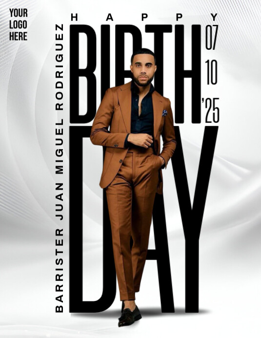 White Maximalist Happy Birthday Flyer (us Letter) Template | PosterMyWall