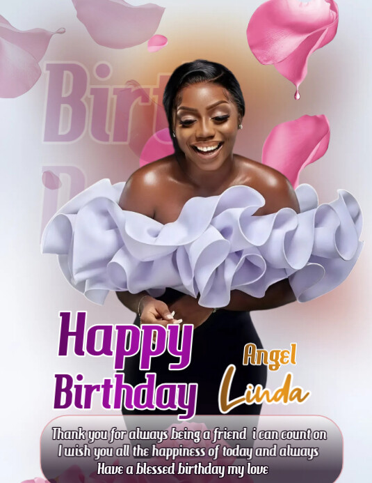 White Maximalist Happy Birthday Flyer Design Template Flyer (us Letter ...