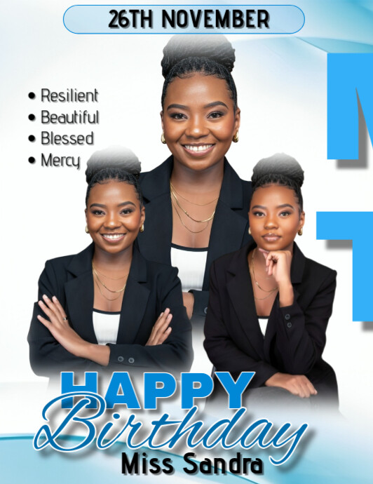 White Maximalist Happy Birthday Flyer  Flyer (us Letter) Pamflet (VSA Brief) template