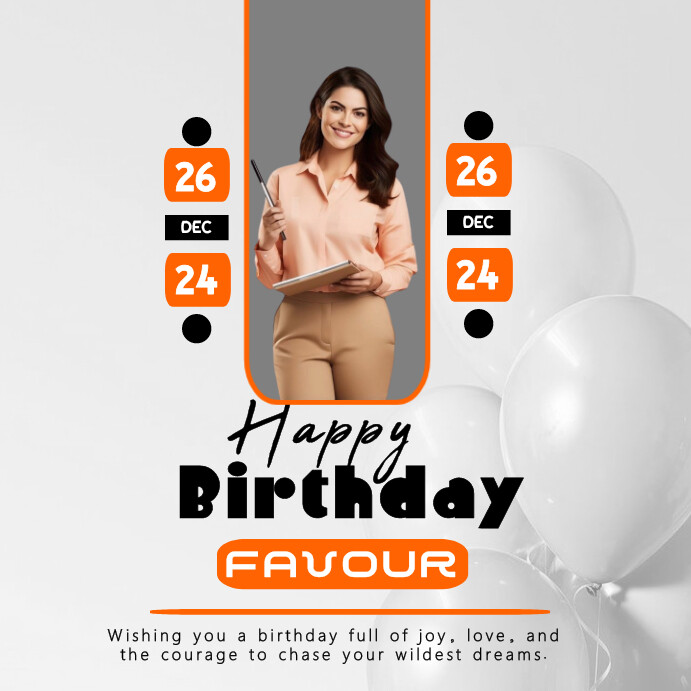 Copy of White Maximalist Happy Birthday Flyer Instag | PosterMyWall