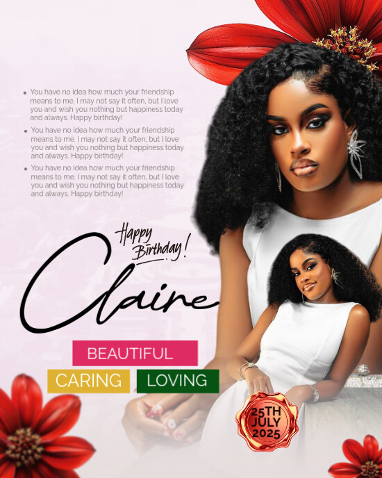 Copy of White Maximalist Happy Birthday Flyer Instagram Portrait ...