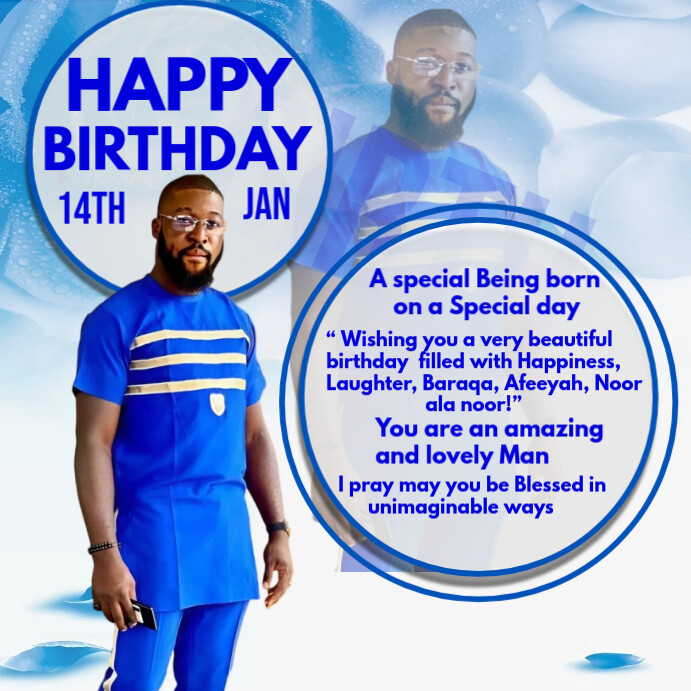 White Maximalist Happy Birthday Flyer Instagram Post Template ...