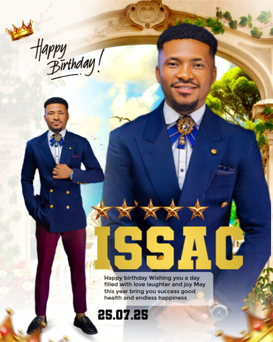 White Maximalist Happy Birthday Flyer Instagram Portrait Template ...