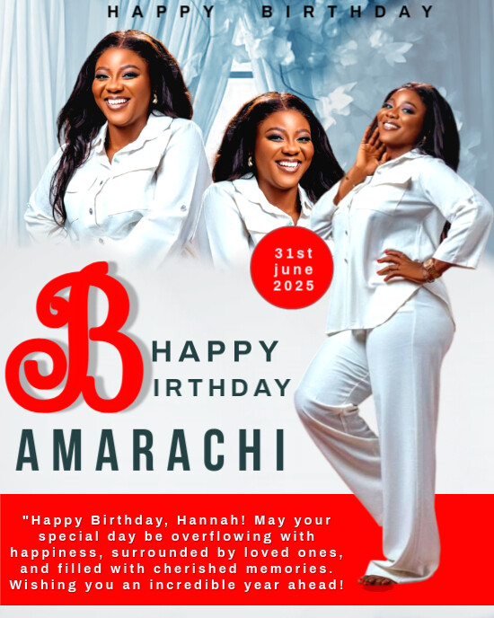 White Maximalist Happy Birthday Flyer Template Design Instagram ...