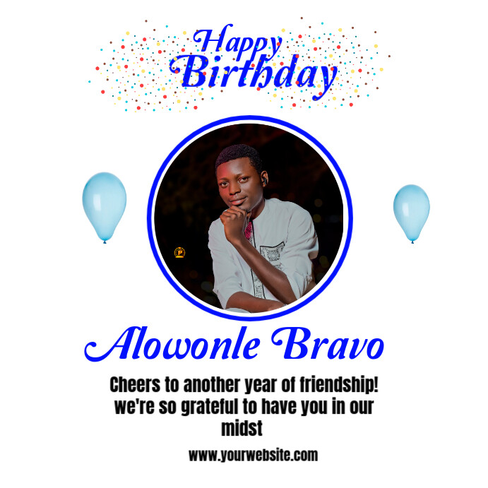 White Maximalist Happy Birthday Instagram Post Template | PosterMyWall