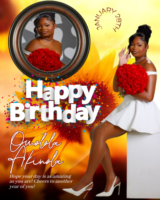 Plantilla de White Maximalist Happy Birthday Instagram Portrait ...