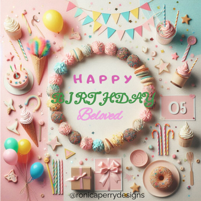 White Maximalist Happy Birthday Instagram Post Template | PosterMyWall