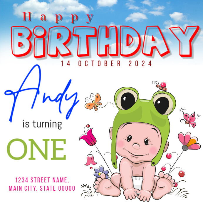 White Maximalist Happy Birthday Instagram Pos Template | PosterMyWall