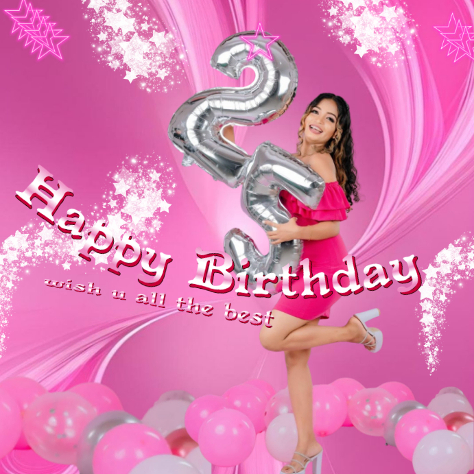 Copy of White Maximalist Happy Birthday Instagram Post | PosterMyWall