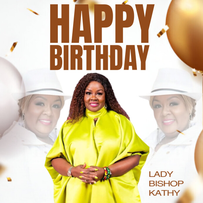 White Maximalist Happy Birthday Instagram Post Template | PosterMyWall