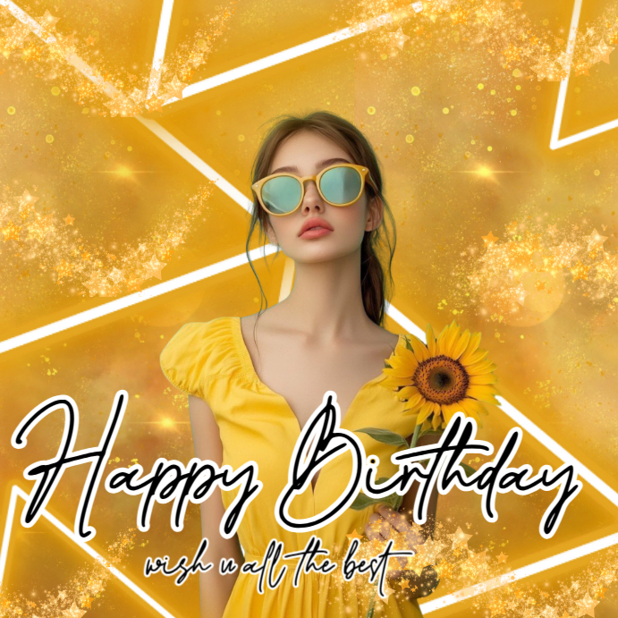 White Maximalist Happy Birthday Instagram Post Template | PosterMyWall