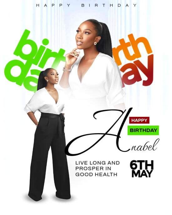 Copy of White Maximalist Happy Birthday Template Instagram Portrait ...