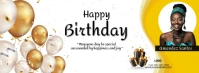 White Maximalist Happy Bithday Branding Template Facebook Cover Photo