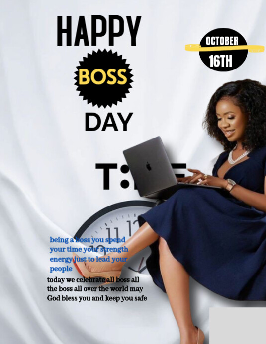 Boss Program Flyer Copy of White Maximalist Happy Boss Day Flyer (us Letter) | PosterMyWall