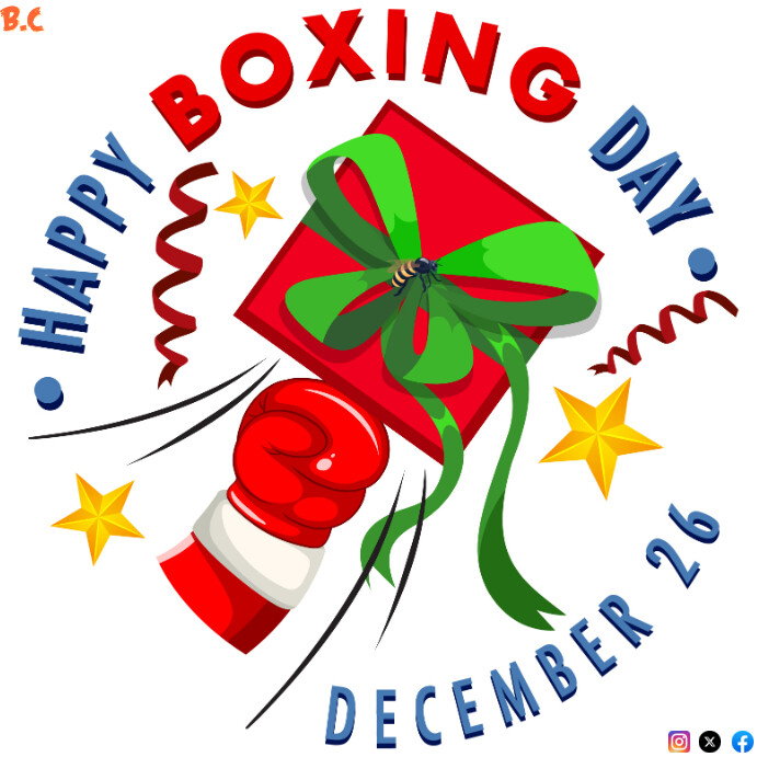 White Maximalist Happy Boxing Day Celebration Design | December 26 ...