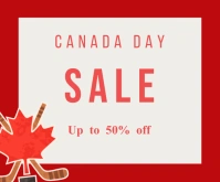 White Maximalist Happy Canada Day Sale Templa Medium Rectangle template