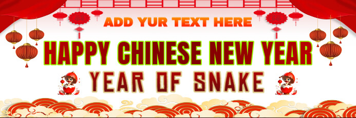 Copy of White Maximalist Happy Chinese New Year Banner 2' × 6 ...