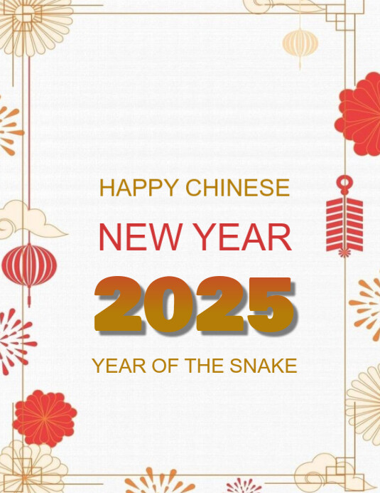 Copy of White Maximalist Happy Chinese New Year Flyer (us Letter ...