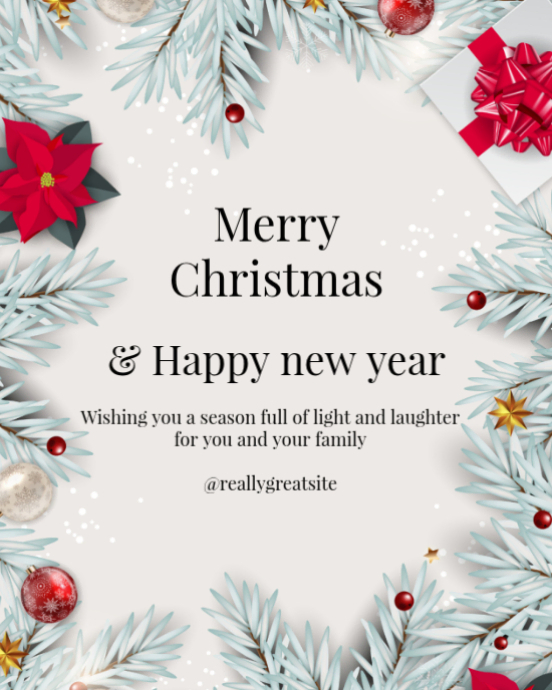White Maximalist Happy Christmas Instagram Portrait Template | PosterMyWall