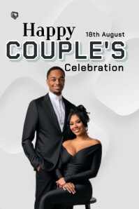 White Maximalist Happy Couple Day  Banner 4' template