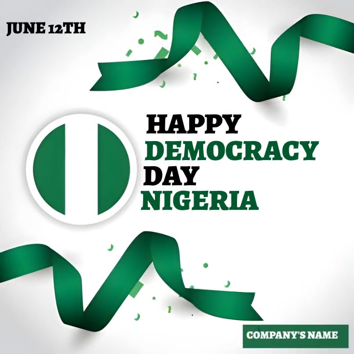 White Maximalist Happy Democracy Day Nigeria Template | PosterMyWall