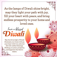White Maximalist Happy Diwali Greeting Card  Instagram Post template