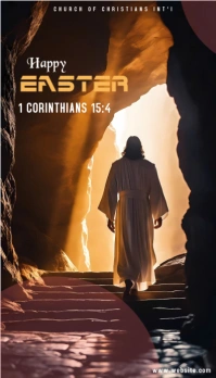 White Maximalist Happy Easter  Business Card template