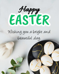 White Maximalist Happy Easter Instagram Portrait template