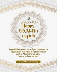 White Maximalist Happy Eid Al Fitr Instagram Portrait template