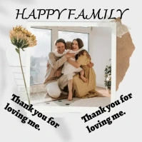 White Maximalist Happy Family  Square (1:1) template