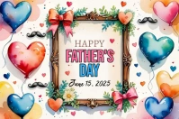 White Maximalist Happy Father's Day Celebration Instagram Posts  Label 标签 template