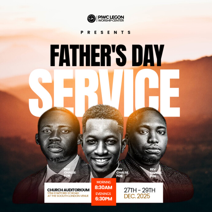 White Maximalist Happy Father's Day Church Flyer  Instagram Post template