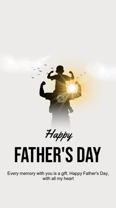 White Maximalist Happy Father's Day  Instagram Story template