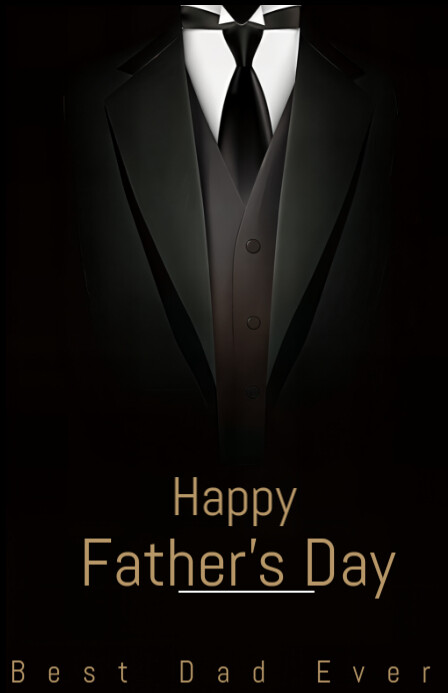White Maximalist Happy Father's Day  Half Page Wide Szeroki pół strony template