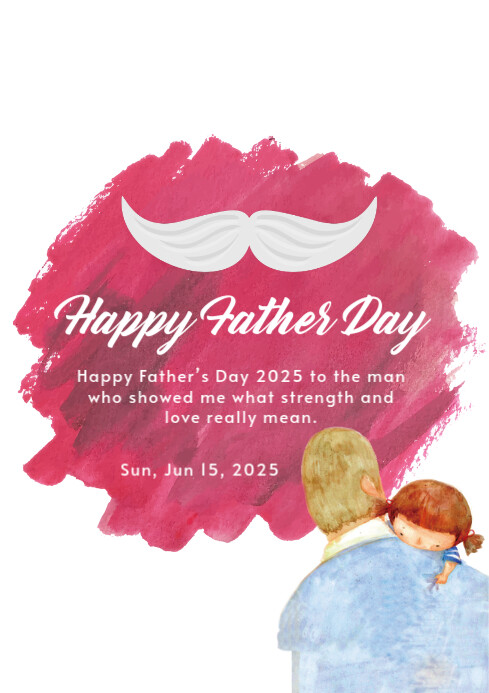 White Maximalist Happy Father Day A4 template